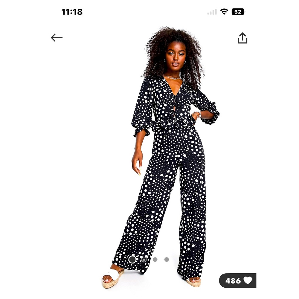 ASOS Black and White Polka Dot Jumpsuit